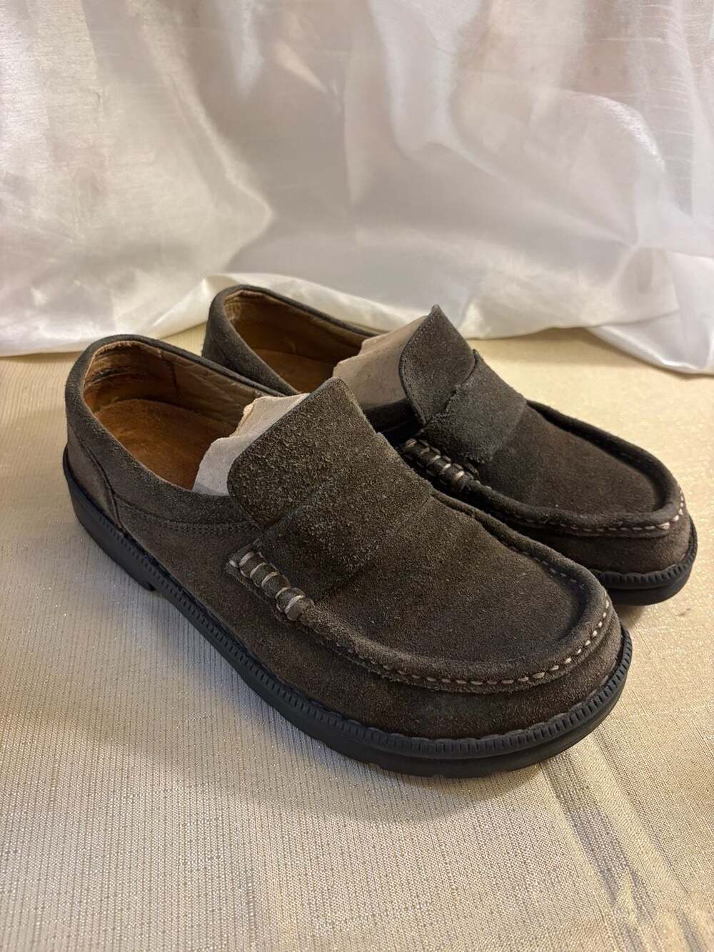 Birkenstock Suede Casual Penny Loafers Brown
